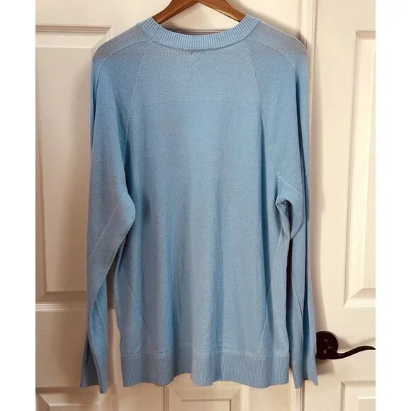 Nike Tour Men's Golf Sweater Pullover Blue/Black Size Large Dry-Fit Crewneck NWT